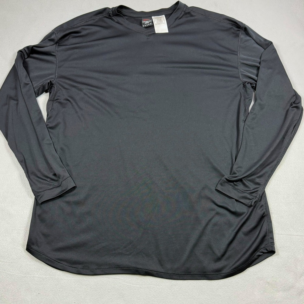 Nike Mens XXXL Black Long Sleeve V-Neck Performance Shirt Polyester